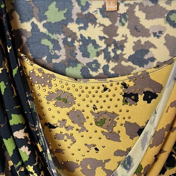 Ellen Tracy Animal‎ Print Top Sequins Bling Size L - Picture 2 of 5